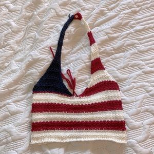 America knit crop top